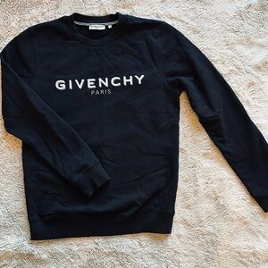 Givenchy Kids Black Grew Neck Sweatshirt with white logo size 12+